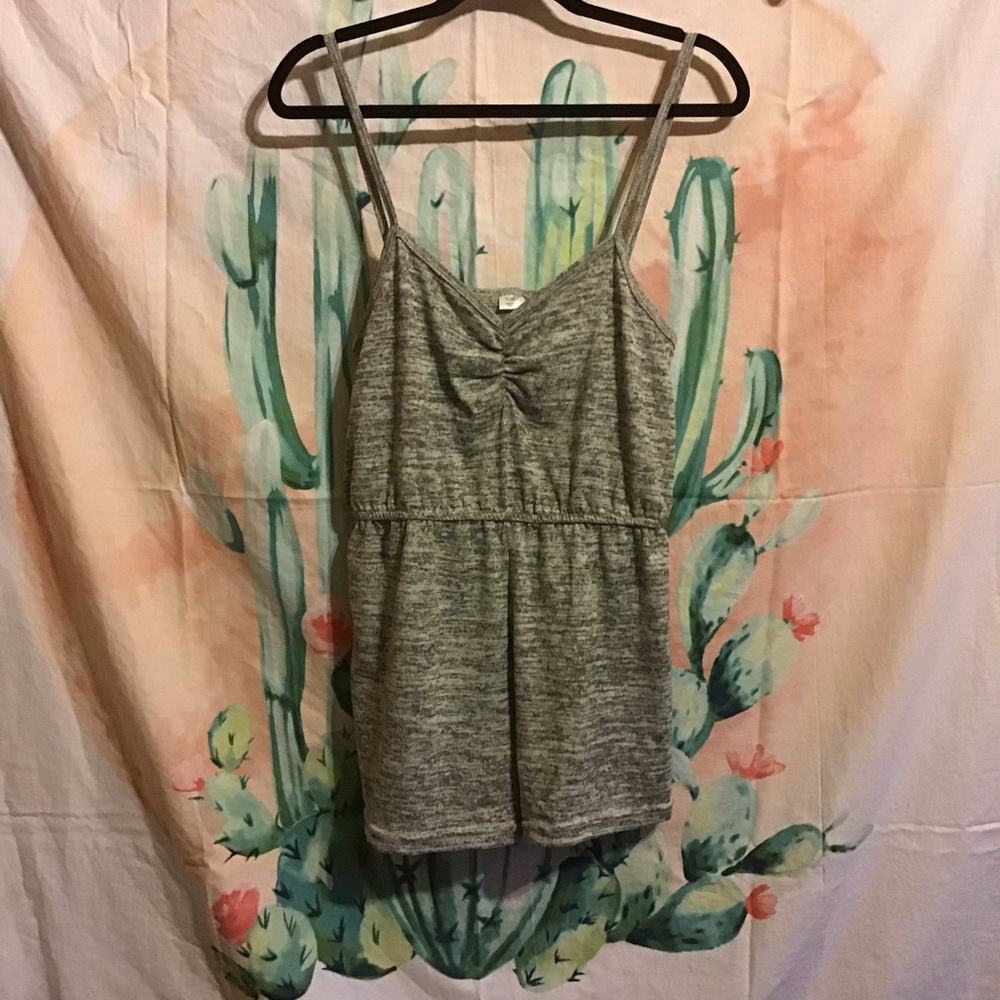 🌊 Gray Sleep Spaghetti Strap Romper Jumpsuit